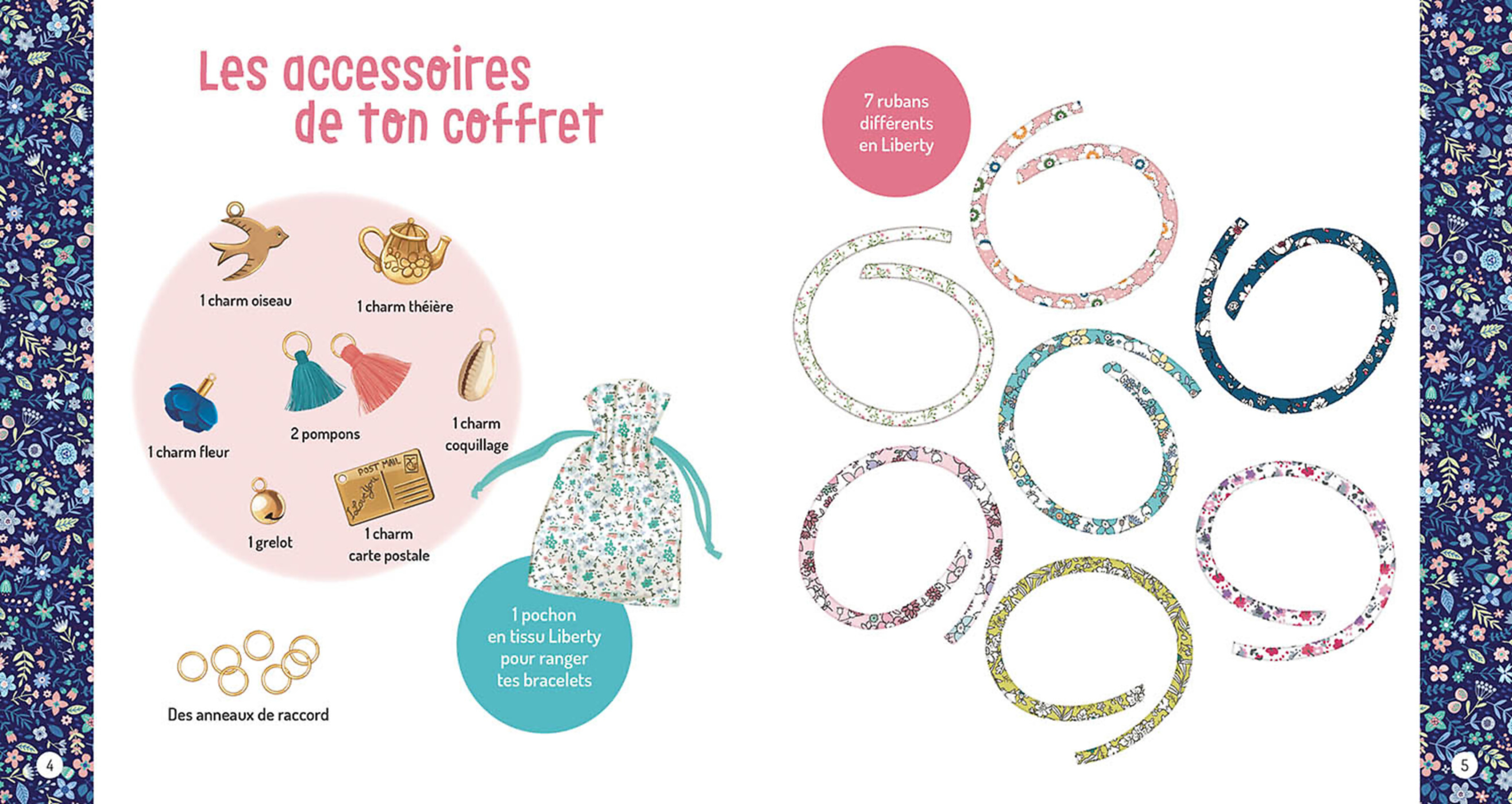 Ma Boîte À Bijoux - Mon Semainier De 7 Bracelets En Liberty Ma Boîte À Bijoux - Mon Semainier De 7 Bracelets En Liberty