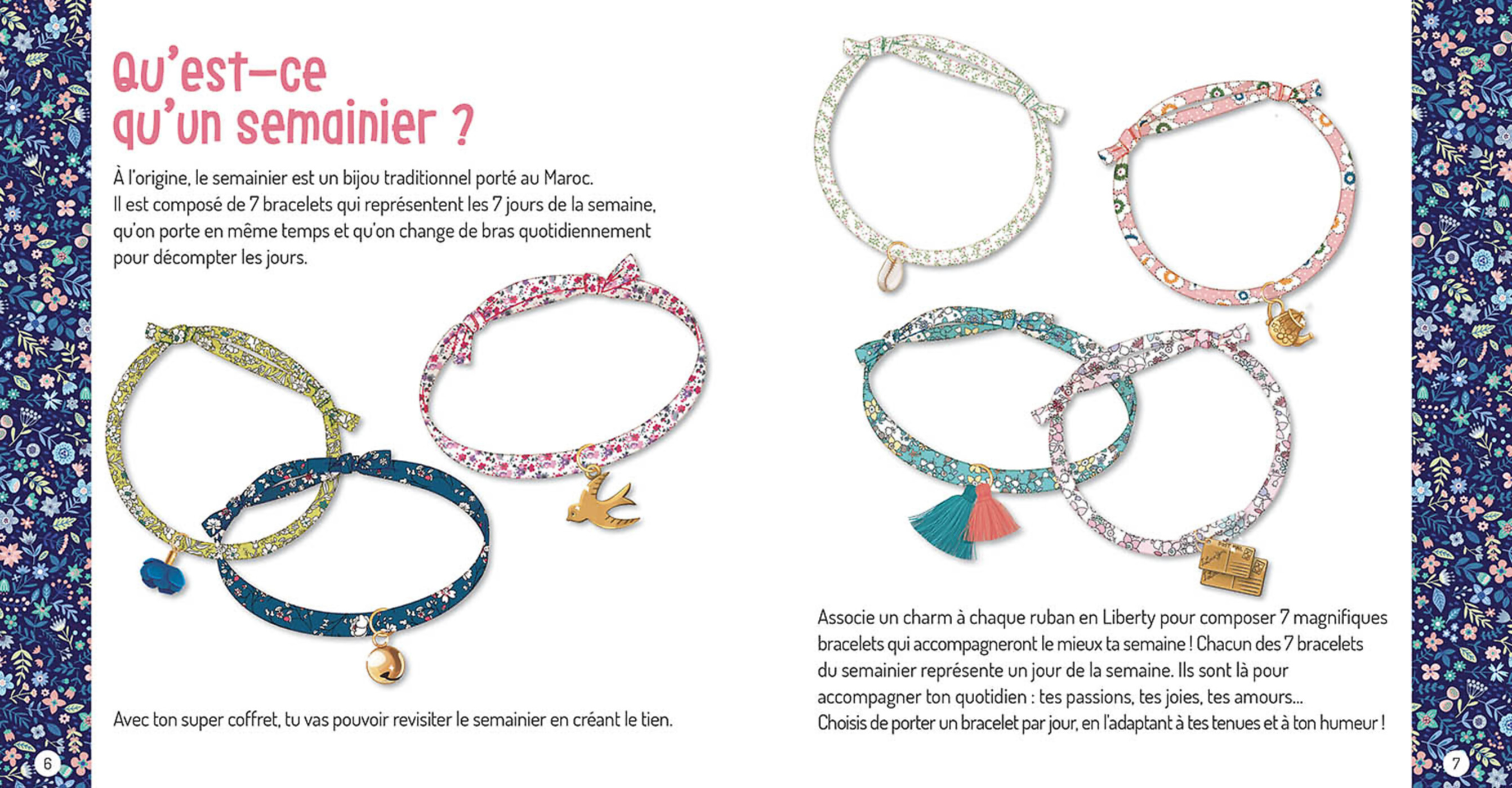 Ma Boîte À Bijoux - Mon Semainier De 7 Bracelets En Liberty Ma Boîte À Bijoux - Mon Semainier De 7 Bracelets En Liberty