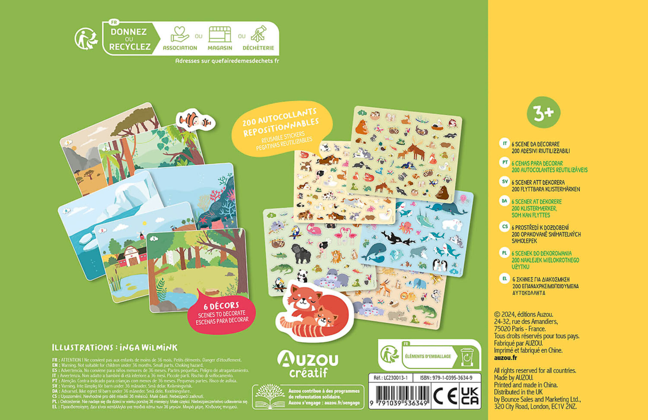 Ma Pochette D'artiste - 200 Autocollants Bébés Animaux