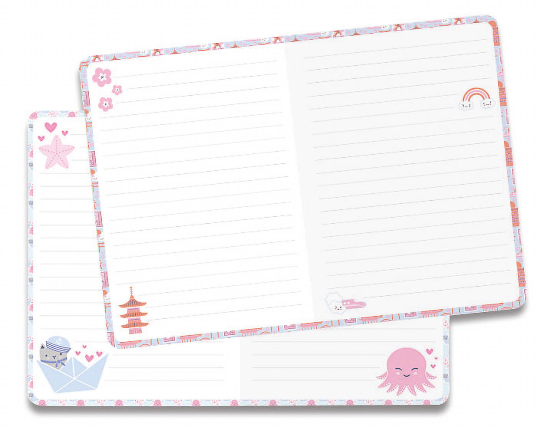 Grupo Erik - Set De Papeterie Alice Aux Pays Des Merveilles | Inclut : 1 Stylo Bille, 1 Crayon De Papier, 4 Surligneurs, 2 Trombones, 3 Carnets A6, Des Stickers | Papeterie Kawaii