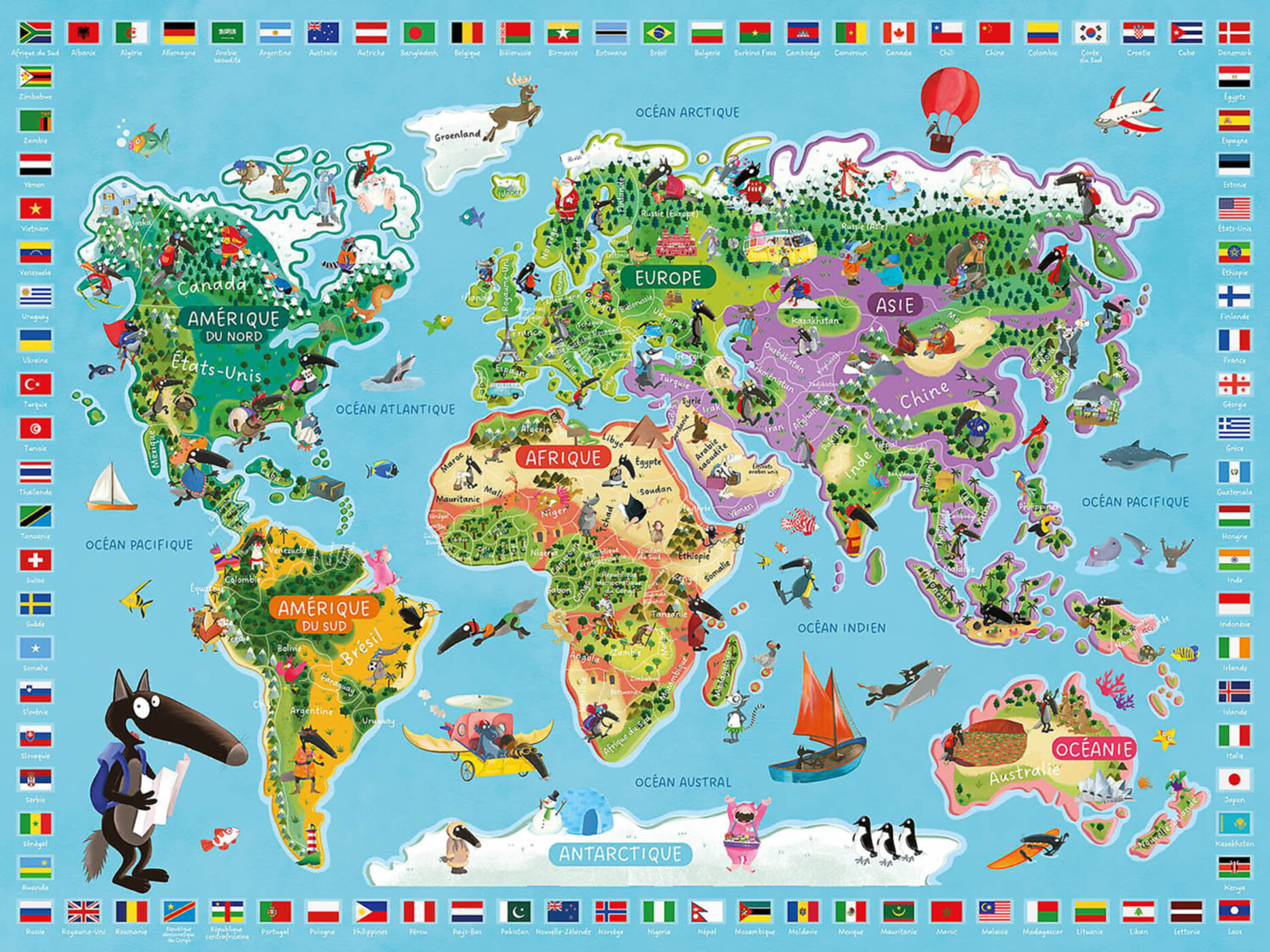 Mon Poster Géant Loup - La Carte Du Monde Mon Poster Géant Loup - La Carte Du Monde