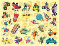 Boîte De Gommettes Métal - Les Transports