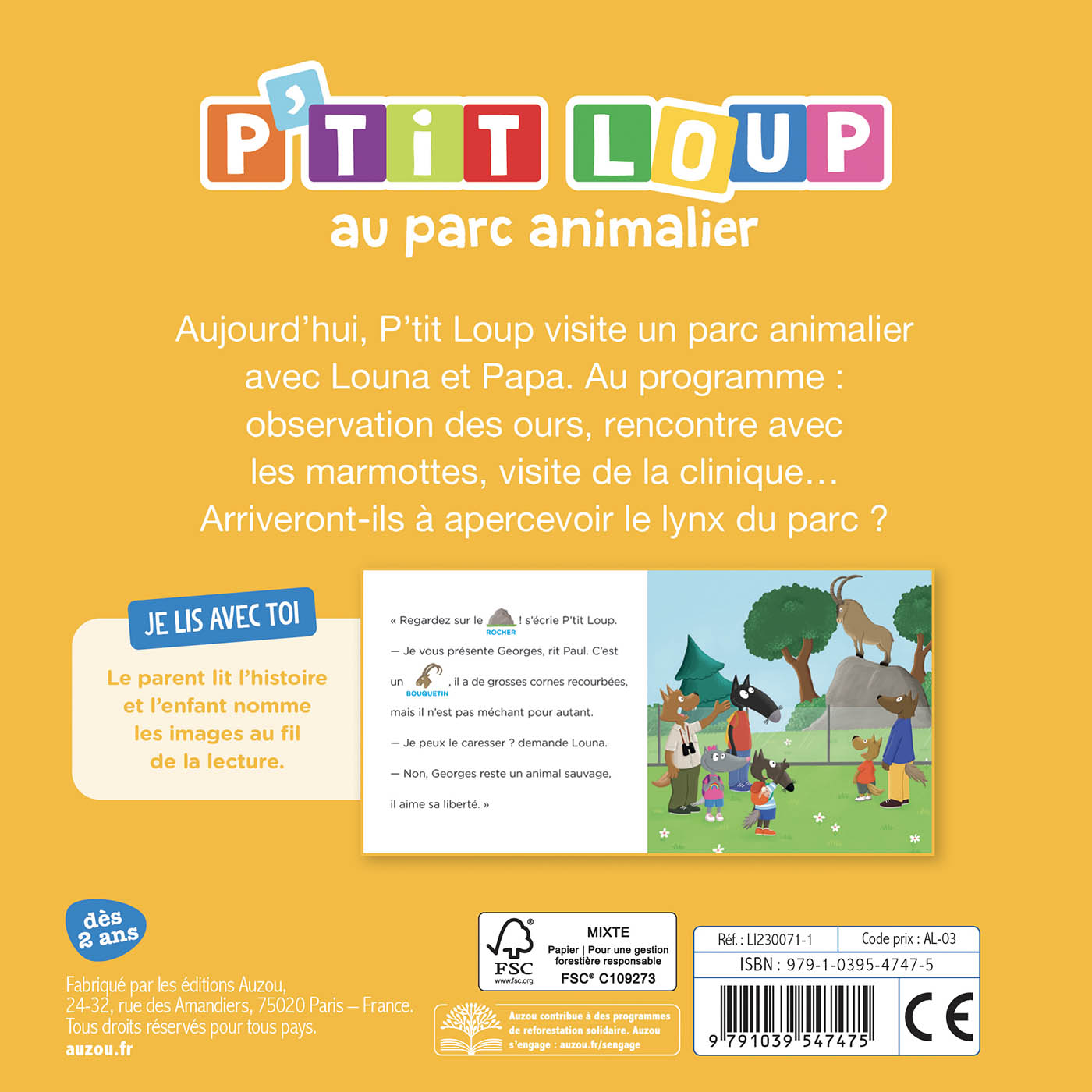 Je Lis Avec Toi - Le Parc Animalier