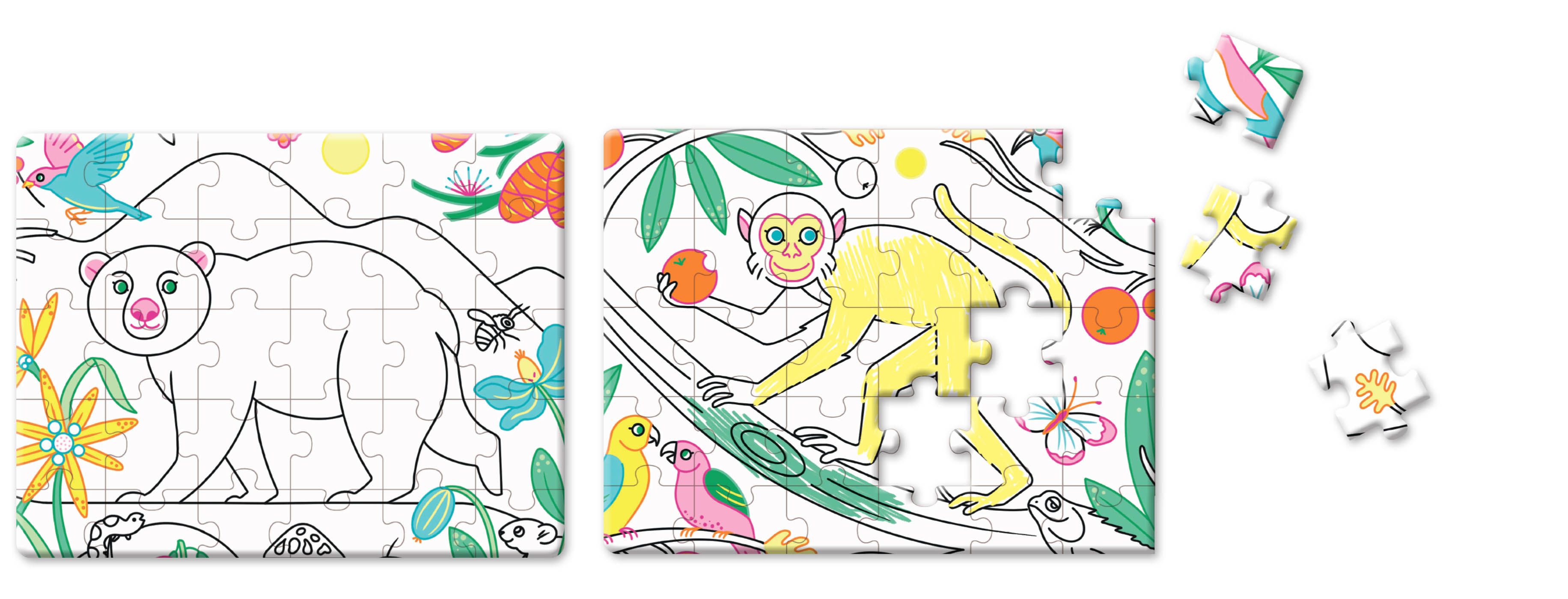 Ma Pochette D'artiste - 4 Puzzles À Colorier Ma Pochette D'artiste - 4 Puzzles À Colorier