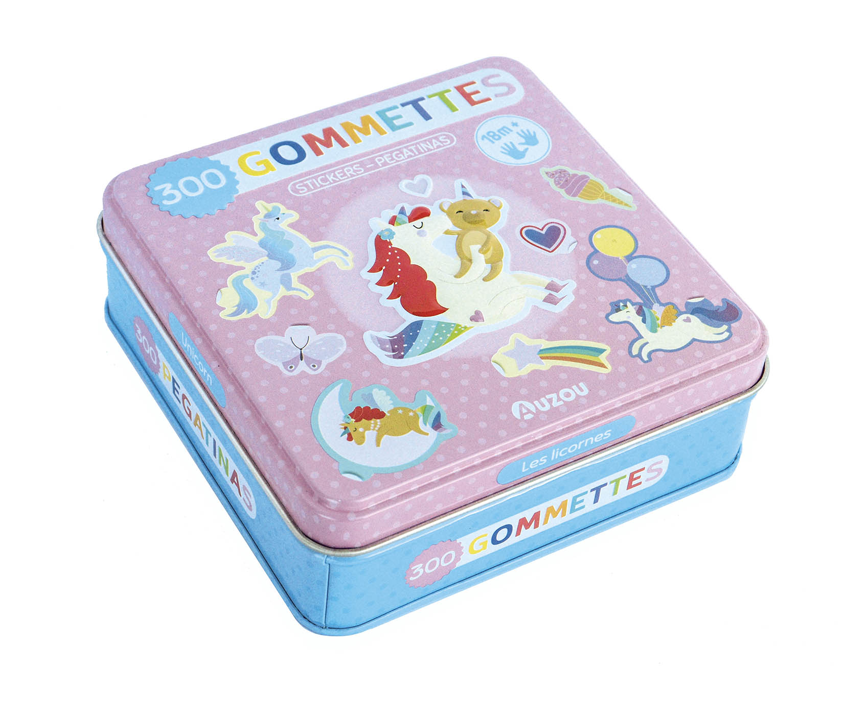 Boîte De Gommettes Métal - Les Licornes Boîte De Gommettes Métal - Les Licornes