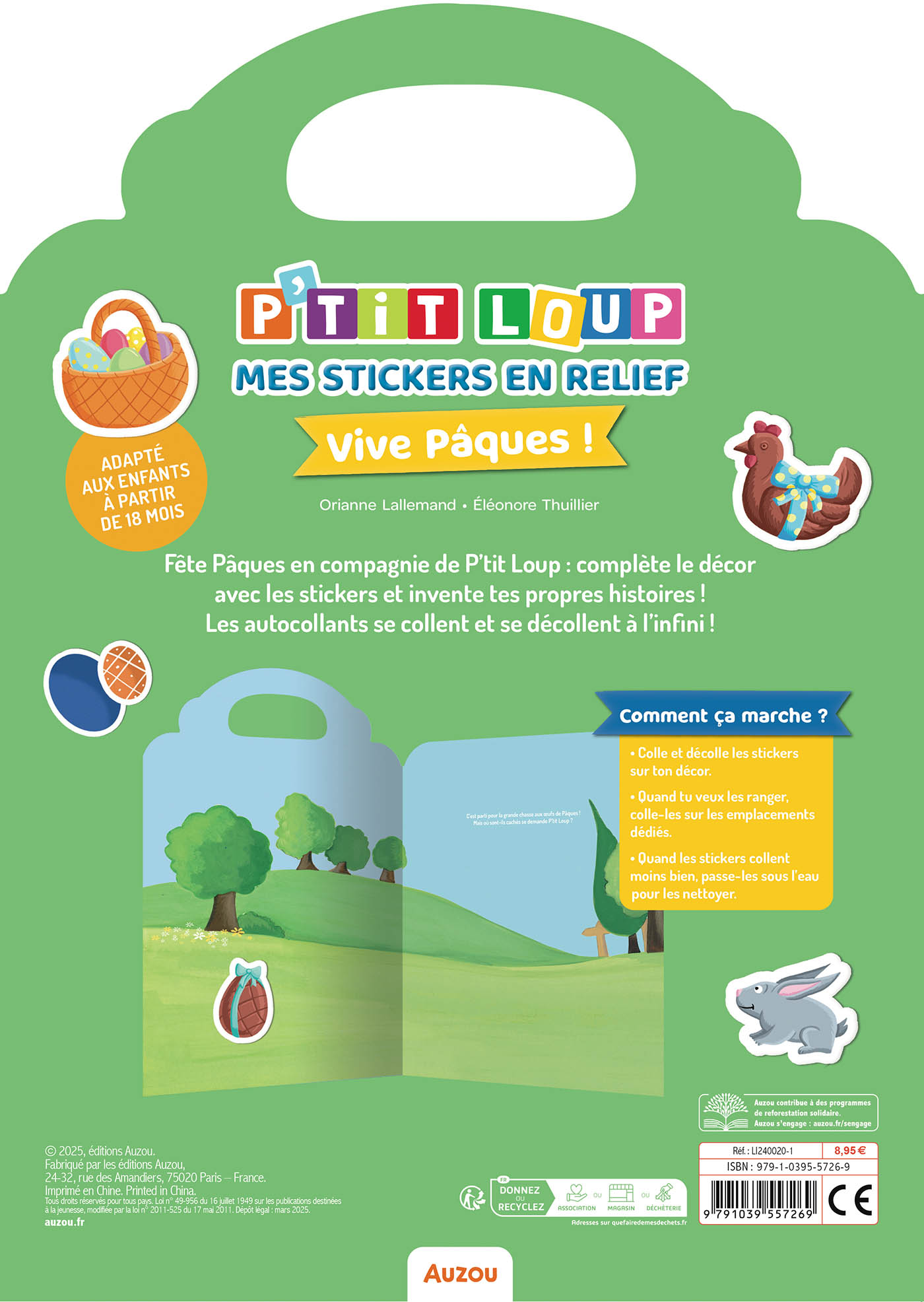 P'tit Loup - Mes Stickers En Relief - Vive Pâques