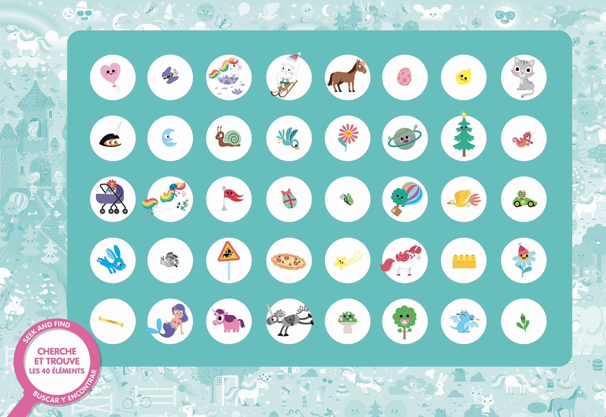 Puzzle Cherche Et Trouve - Licornes Puzzle Cherche Et Trouve - Licornes