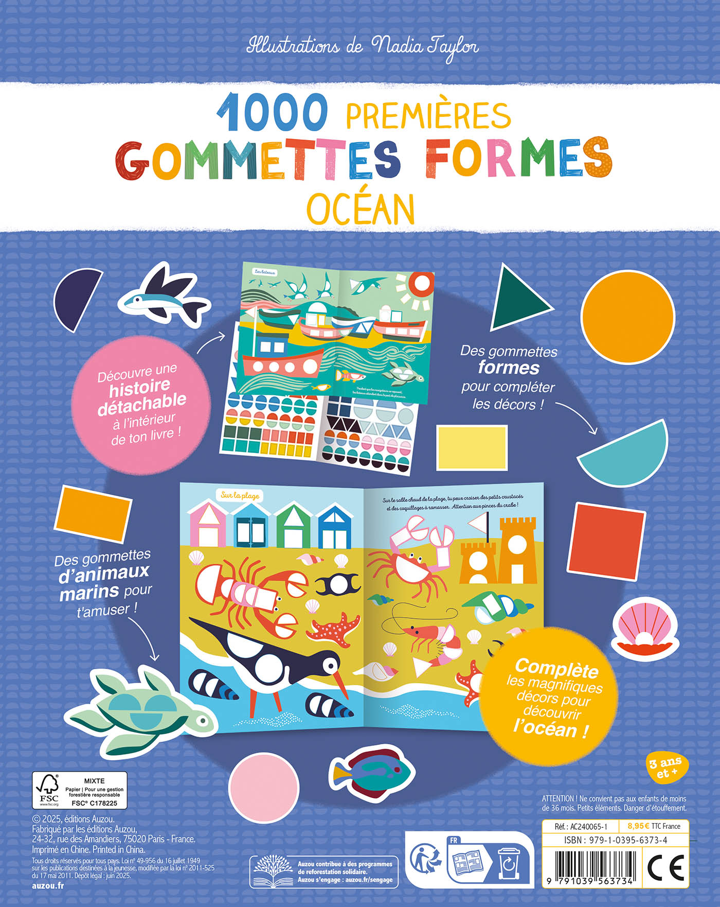 Mes Tout Premiers Autocollants - 1000 Premières Gommettes Formes Océan